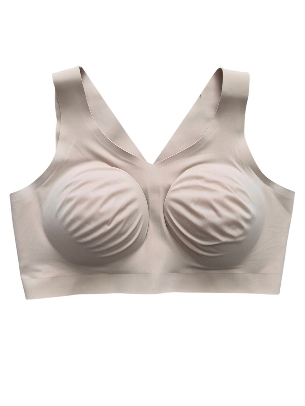 Evelyn & Bobbie the Defy Bra 2XL Sand Wireless Seamless Full Coverage Support